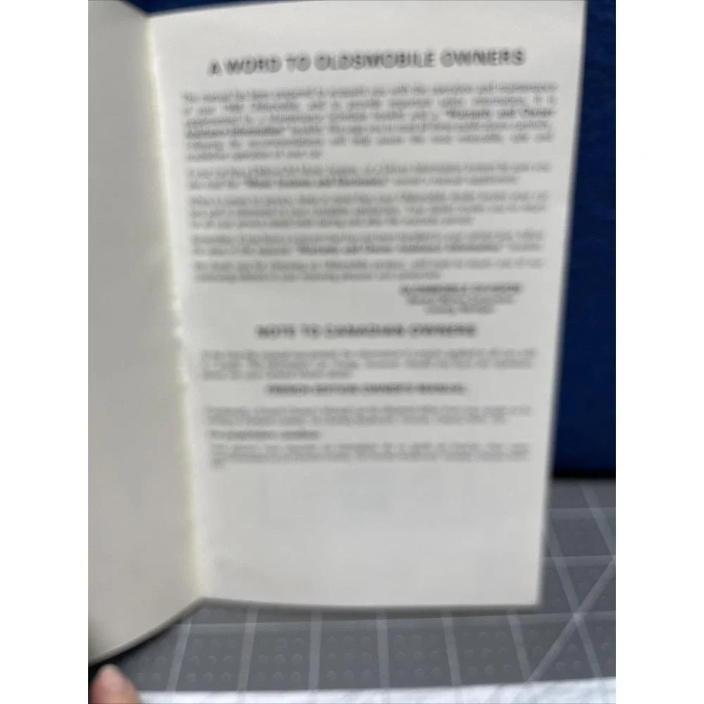 Original 1988 Oldsmobile Cutlass Ciera & Cruiser Owners Operators Manual 88